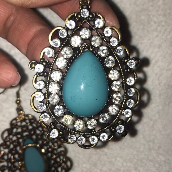 Boho Exotic Teardrop Earring with Crystal ✨ - Picture 4 of 6